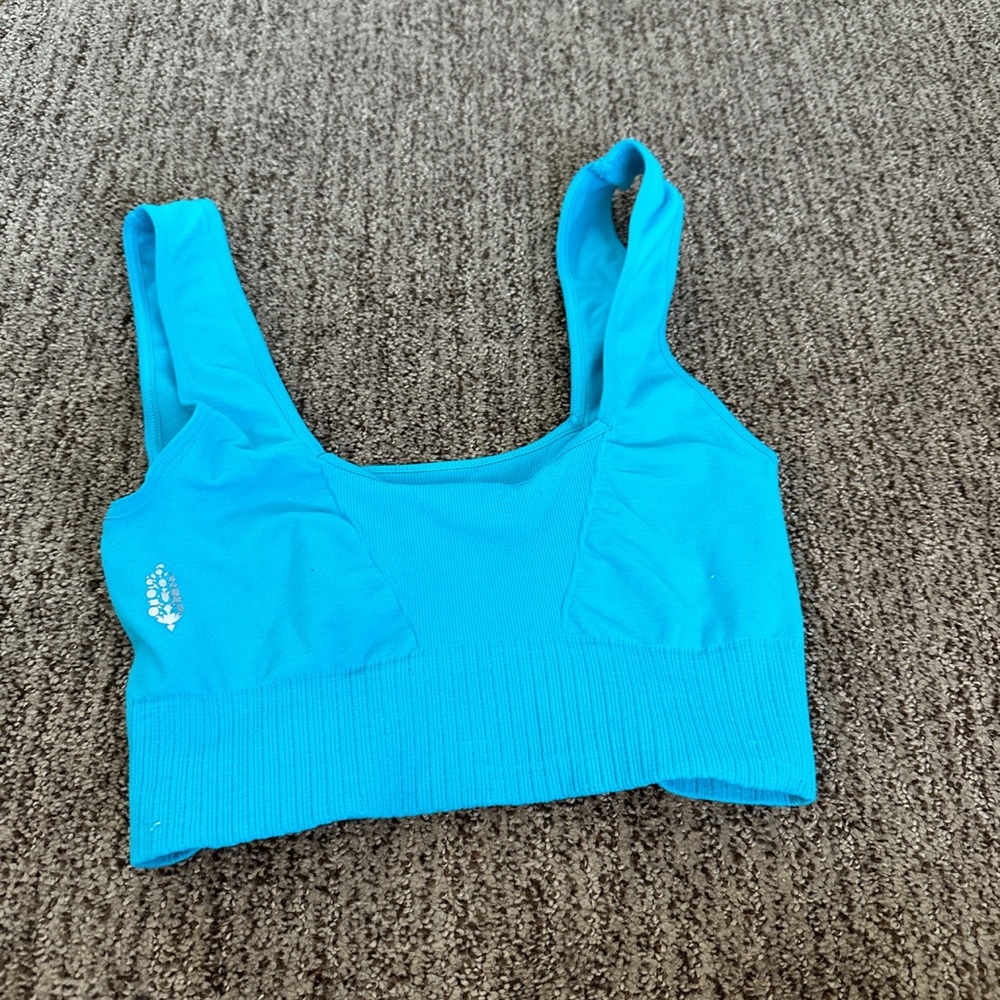 SOLD Free people good karma turquoise blue sport bra
